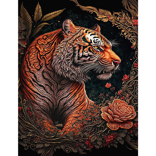 Bronzed Tiger - Full Square Drill Diamond Painting 30*40CM