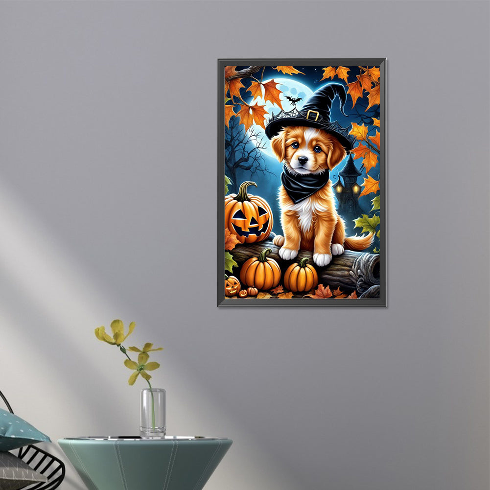 Halloween Puppy - Full Round Drill Diamond Painting 40*60CM