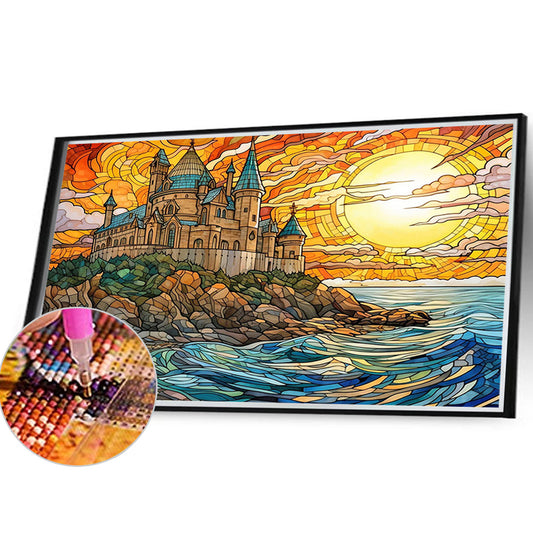 Sea Castle - Full Round Drill Diamond Painting 40*30CM