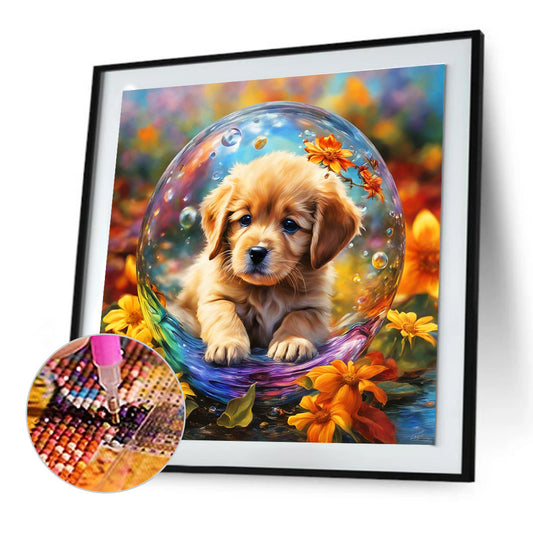 Bubble Ball Dog - Full Round Drill Diamond Painting 30*30CM