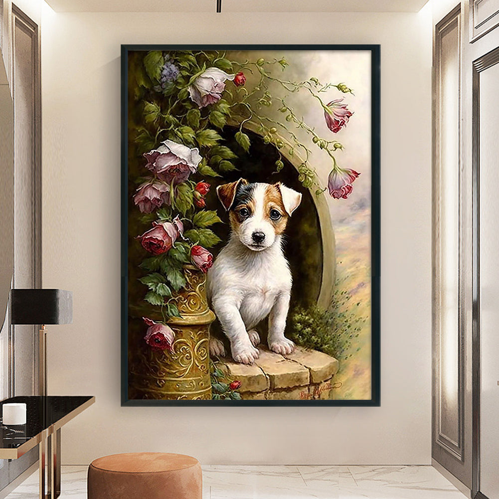 Retro Dog - 11CT Stamped Cross Stitch 40*60CM