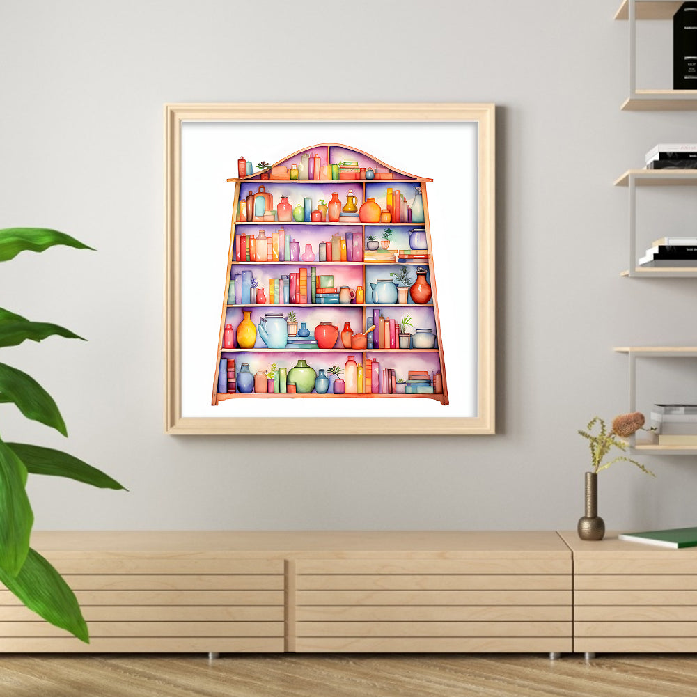Bookshelf - 11CT Stamped Cross Stitch 60*60CM