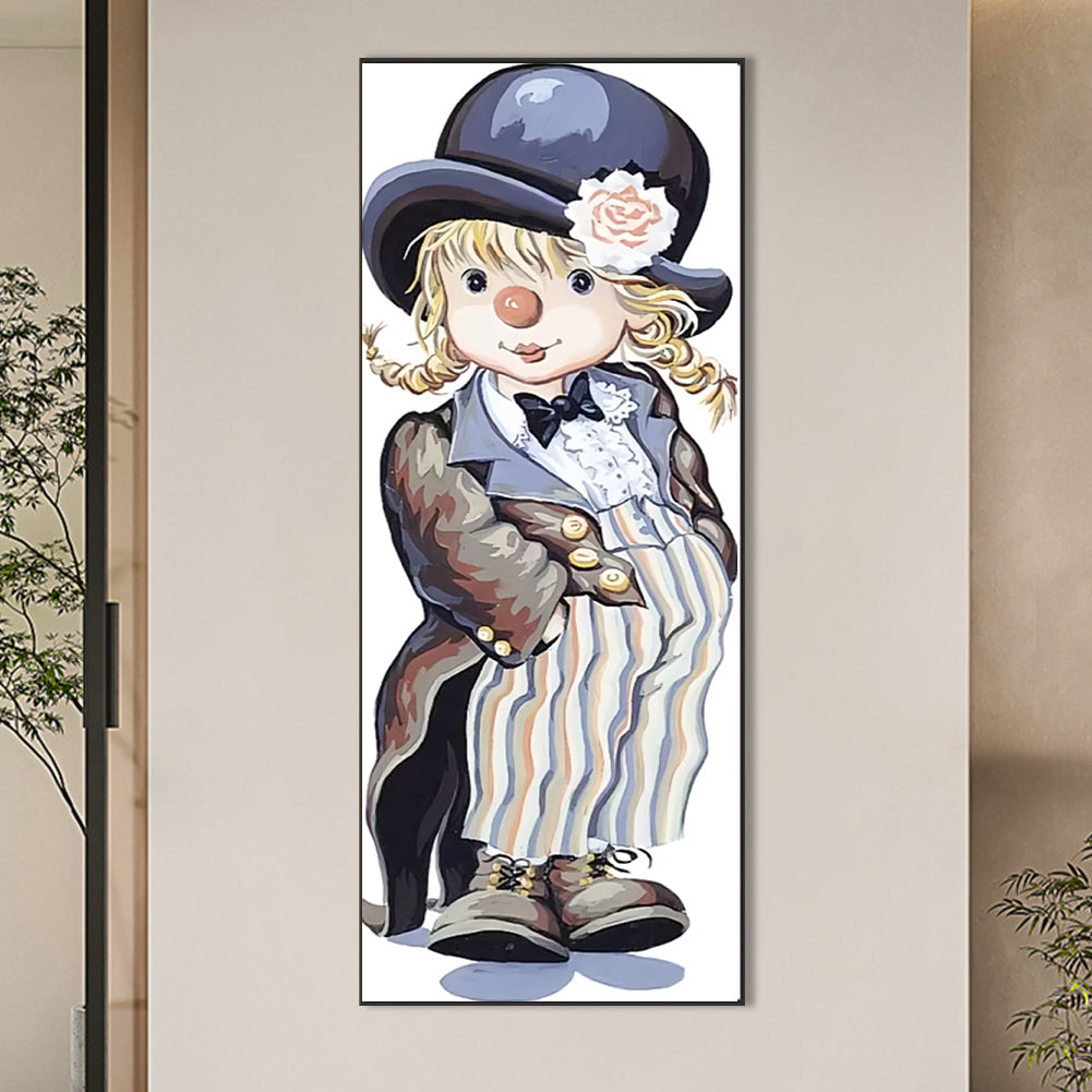 Clowness - Full Round Drill Diamond Painting 30*75CM