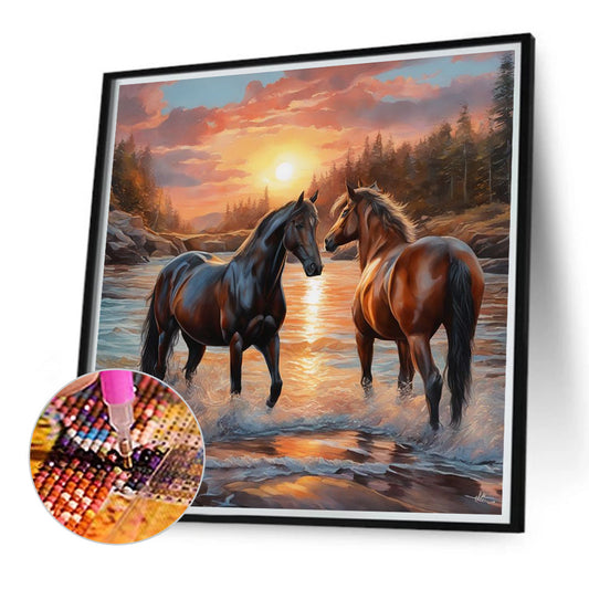 Horse - Full Round Drill Diamond Painting 40*40CM