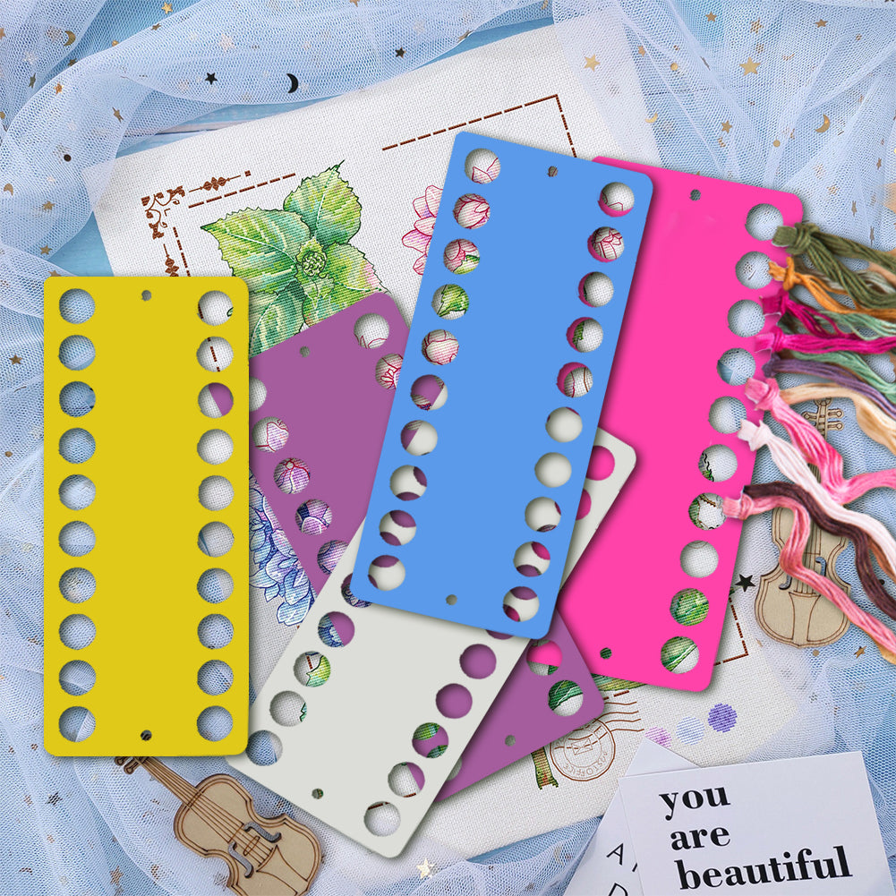 5PCS Sewing Thread Winding Plate Board 19.4x8cm (20 Round Holes)