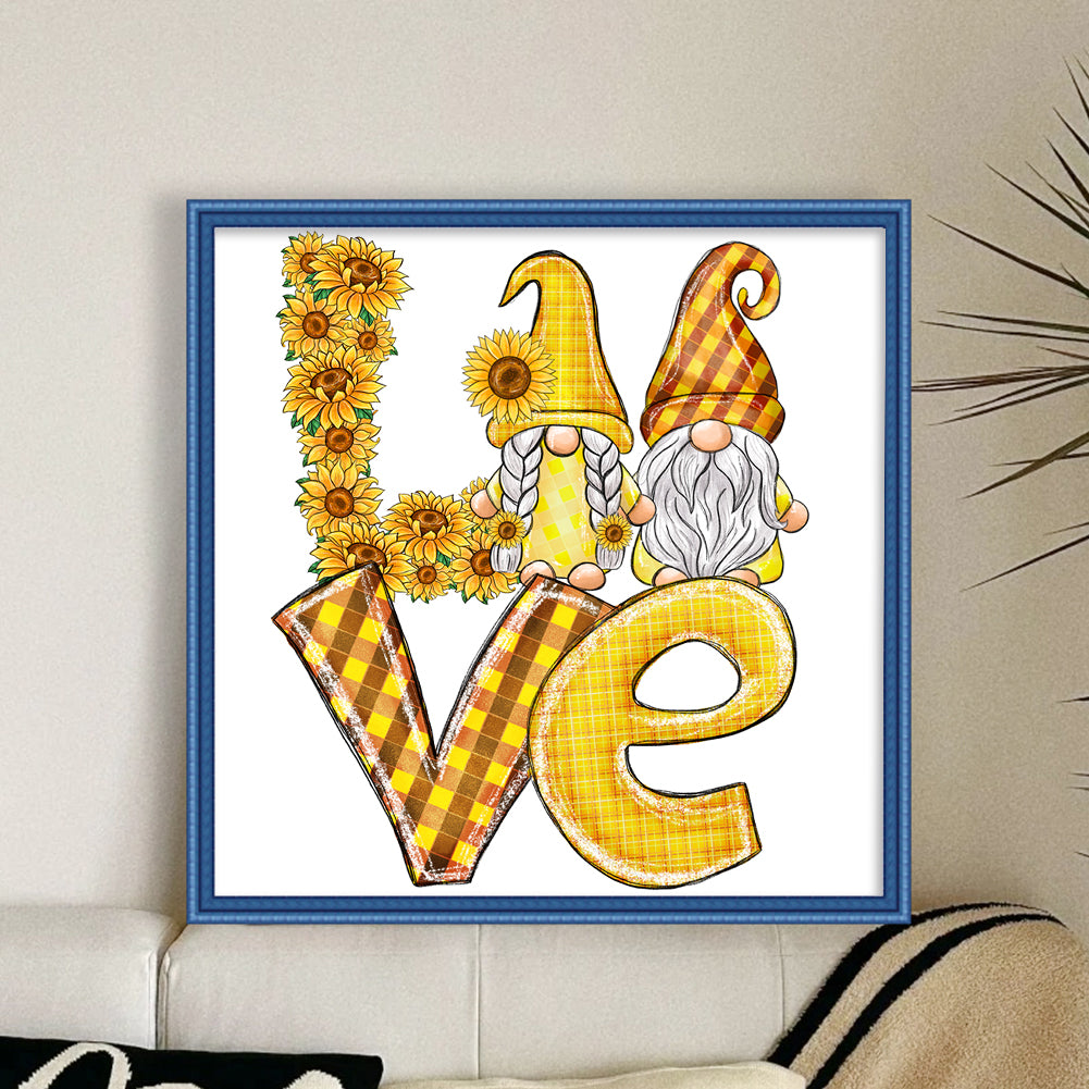 Sunflower Gnome - 11CT Stamped Cross Stitch 40*40CM