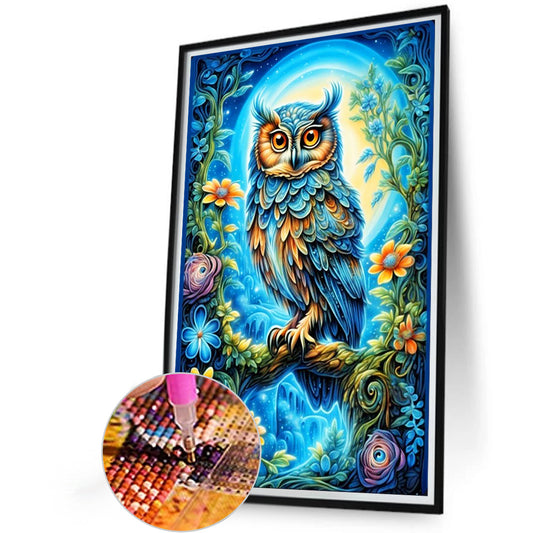 Watercolor Owl¡¤Right - Full Round Drill Diamond Painting 40*60CM