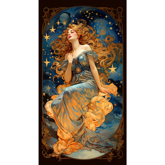 Starry Night Goddess - 11CT Stamped Cross Stitch 50*90CM