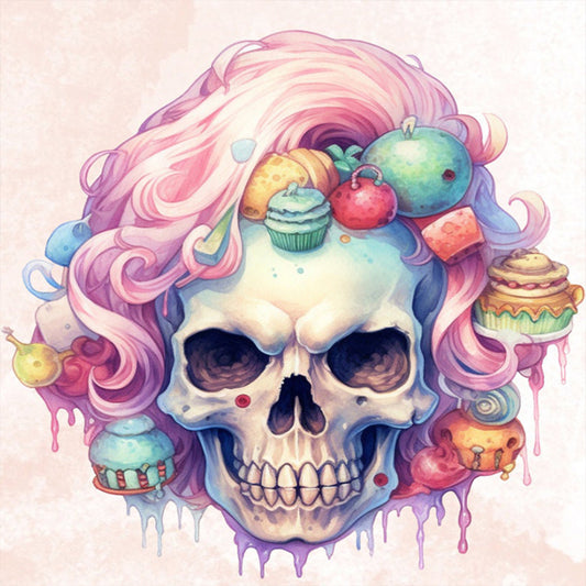 Dessert Skull - 11CT Stamped Cross Stitch 60*60CM
