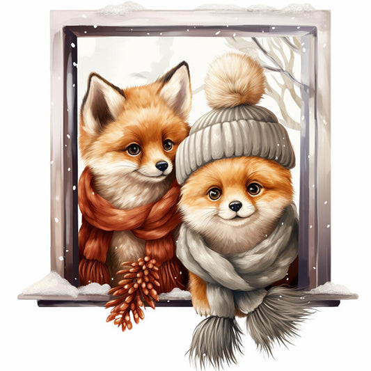 Winter Fox - 18CT Stamped Cross Stitch 30*30CM