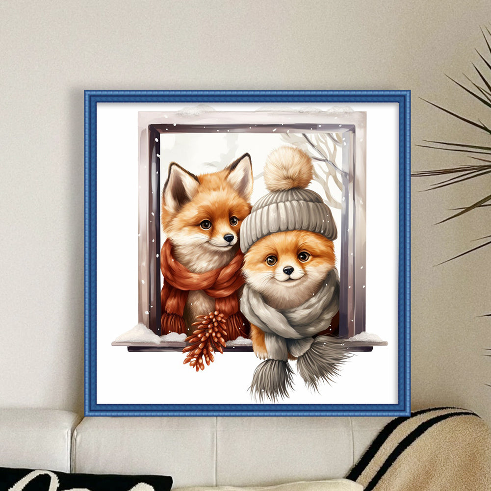 Winter Fox - 18CT Stamped Cross Stitch 30*30CM