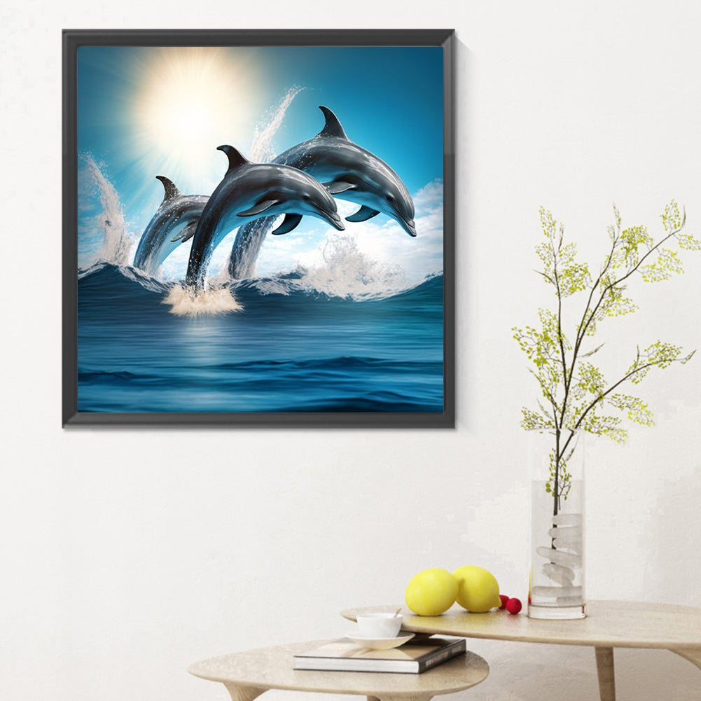 Dolphin - Full Round Drill Diamond Painting 30*30CM