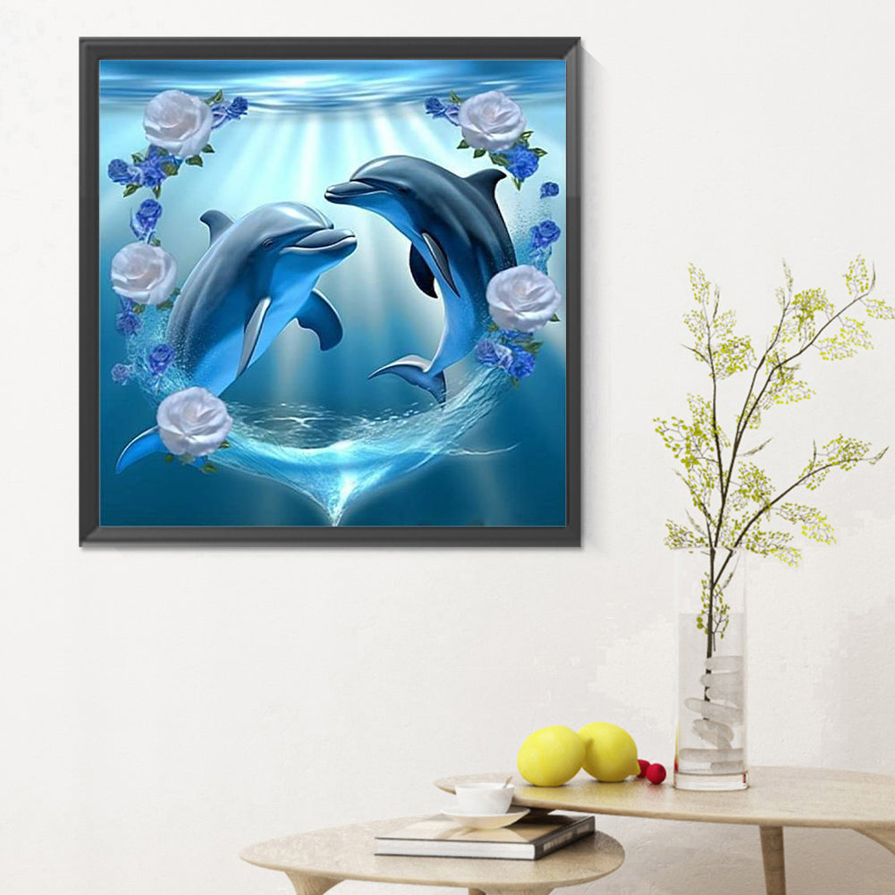 Dolphin - Full Round Drill Diamond Painting 30*30CM