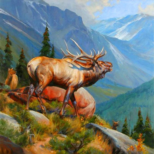 Alpine Elk Animal - Full Round Drill Diamond Painting 30*30CM