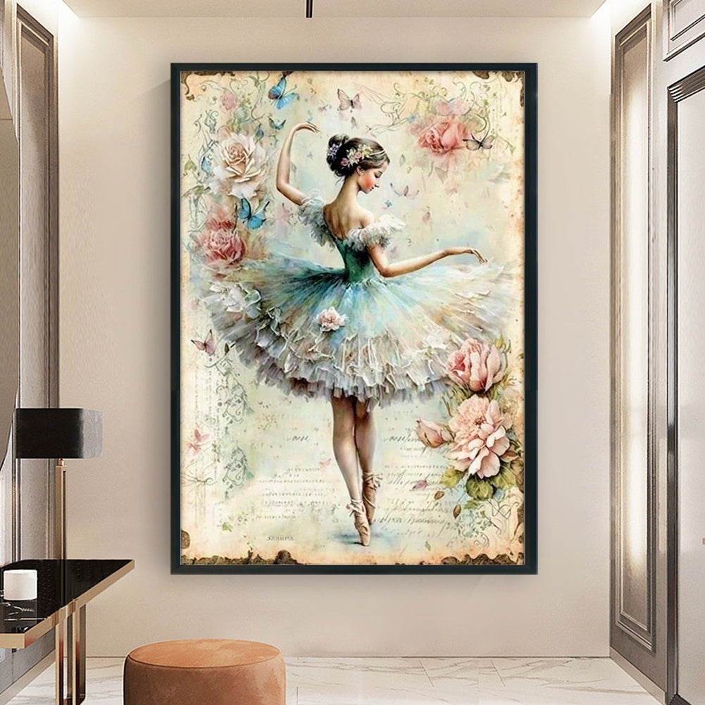 Retro Poster - Ballet Girl - 11CT Stamped Cross Stitch 40*60CM