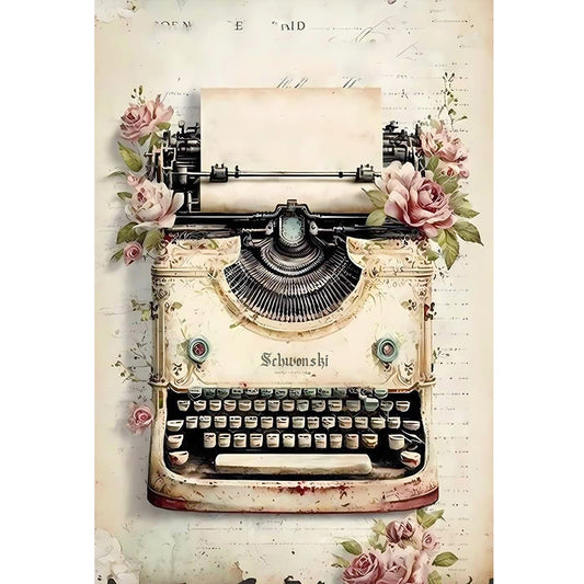 Retro Poster - Typewriter - 11CT Stamped Cross Stitch 40*60CM