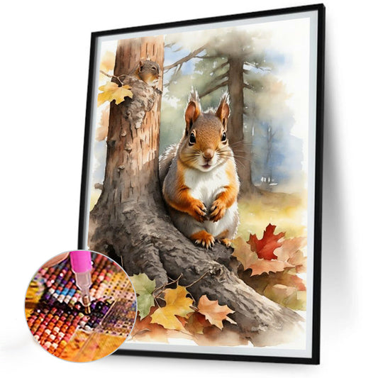 Woods Squirrel - Full Round Drill Diamond Painting 30*40CM