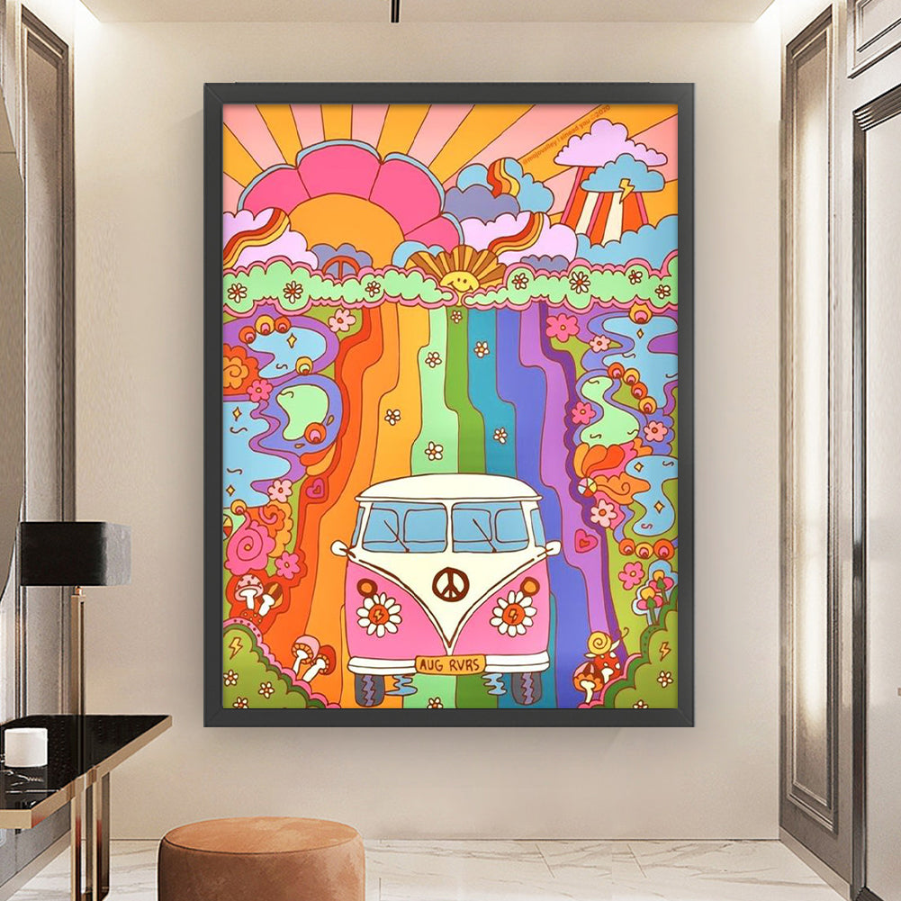 Colorful Truck - 11CT Stamped Cross Stitch 50*65CM