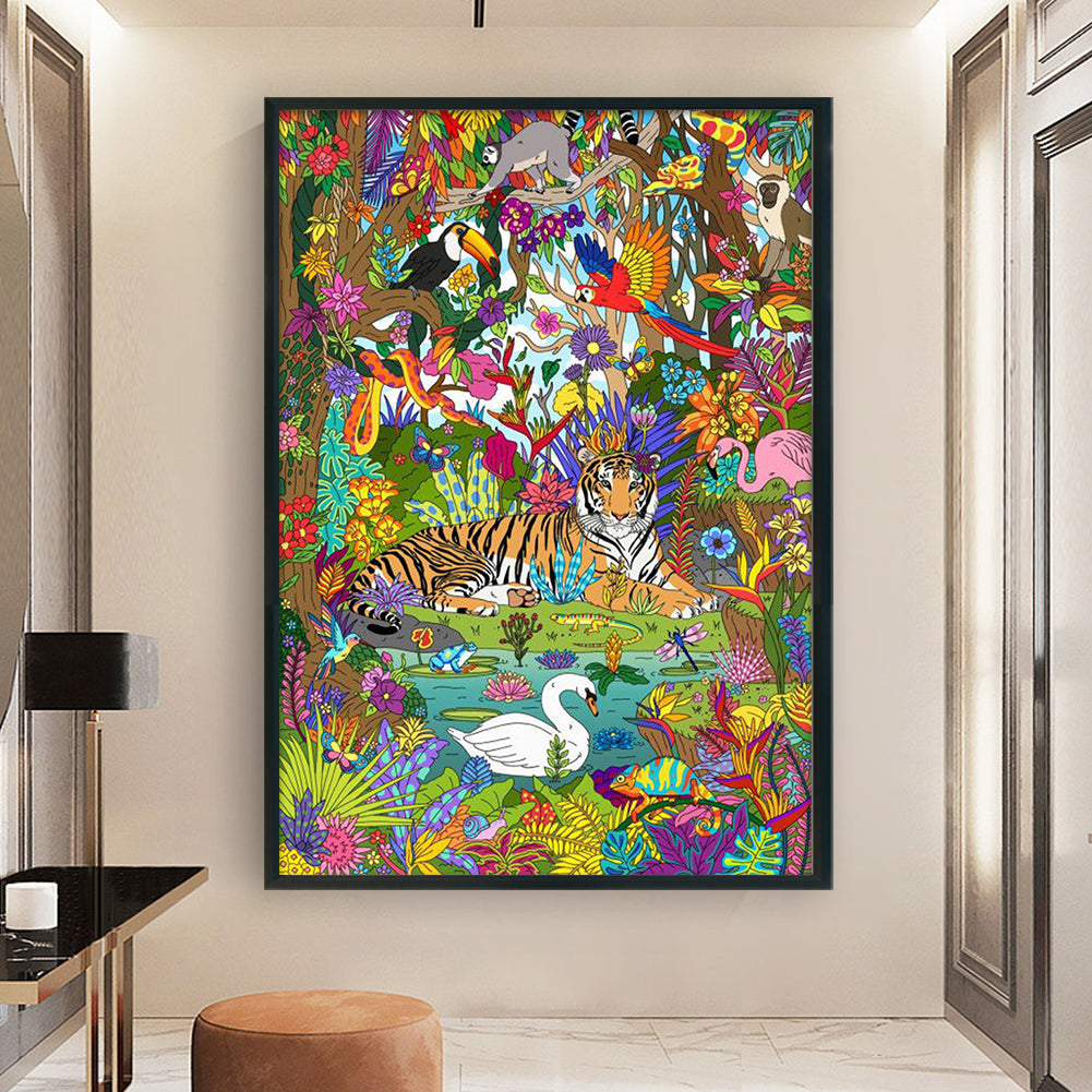 Colorful Animals - 11CT Stamped Cross Stitch 50*70CM