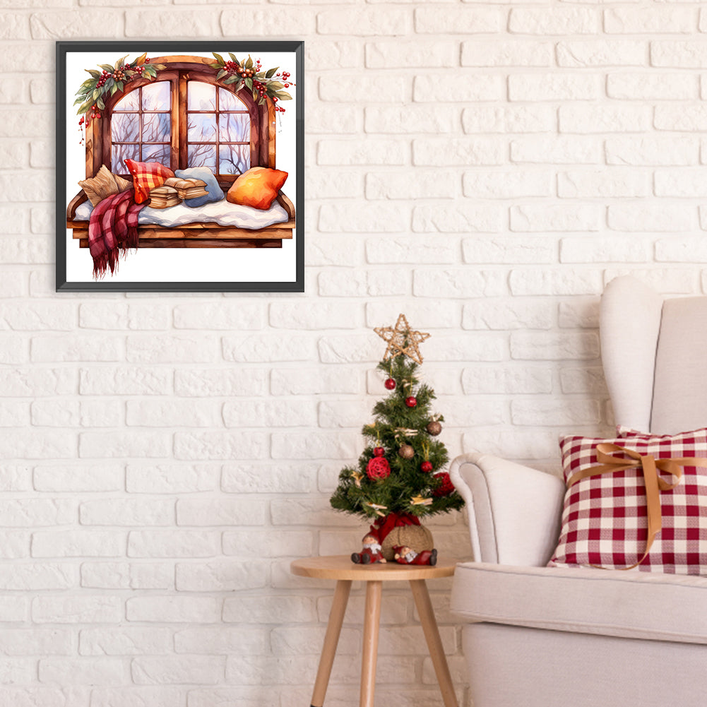 Winter Window - Full Round Drill Diamond Painting 30*30CM