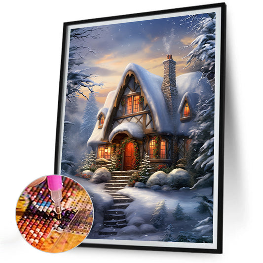 Winter Village - Full Round Drill Diamond Painting 30*40CM