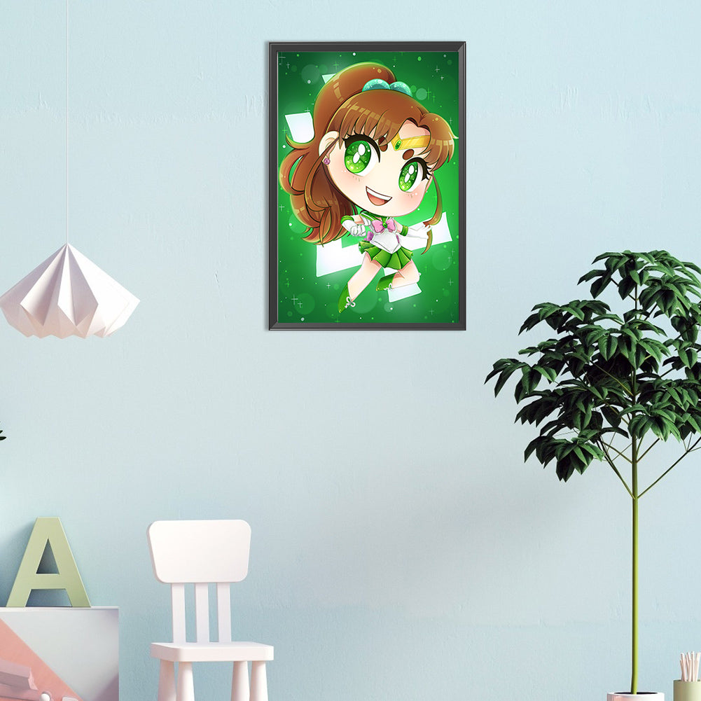 Sailor Moon Q Version - Full Round Drill Diamond Painting 30*45CM