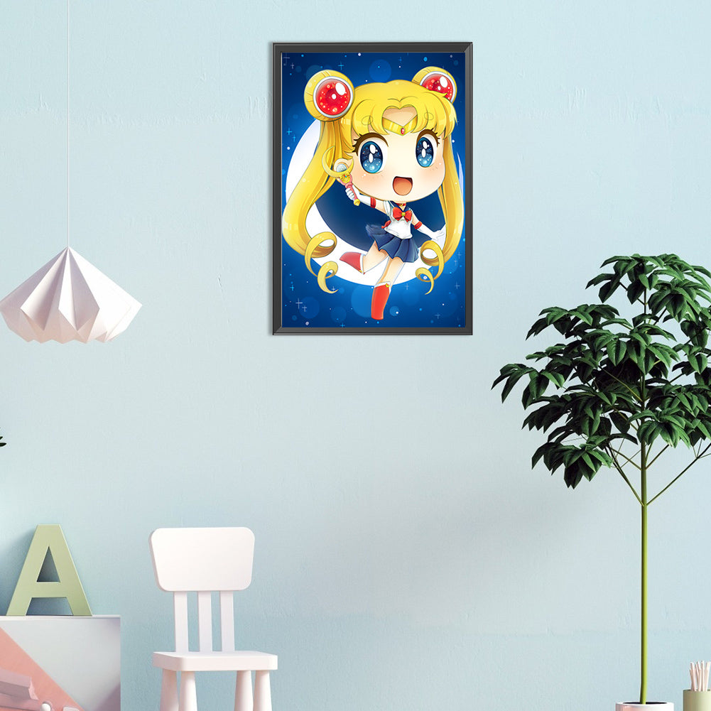 Sailor Moon Q Version - Full Round Drill Diamond Painting 30*45CM