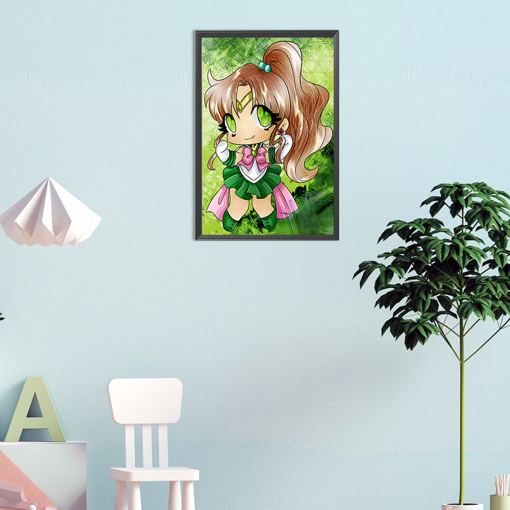 Sailor Moon Q Version - Full Round Drill Diamond Painting 30*45CM