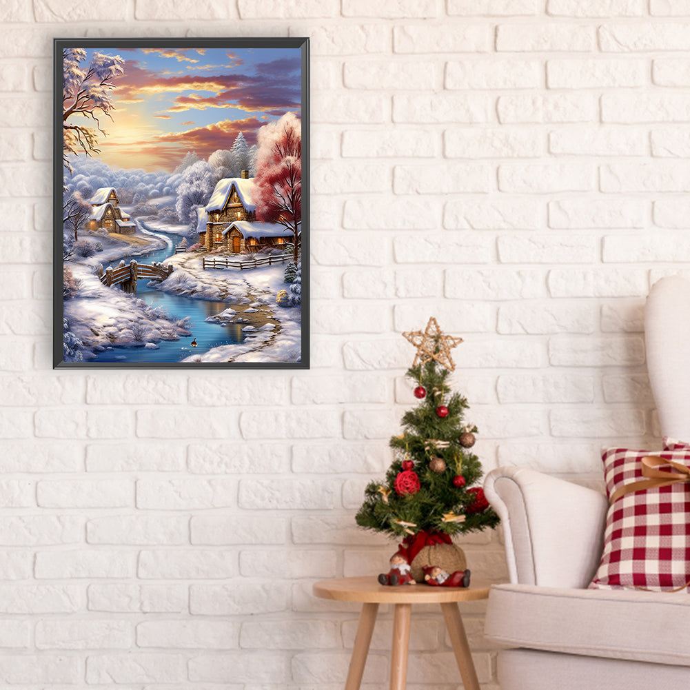 Winter Exterior - Full Round Drill Diamond Painting 30*40CM