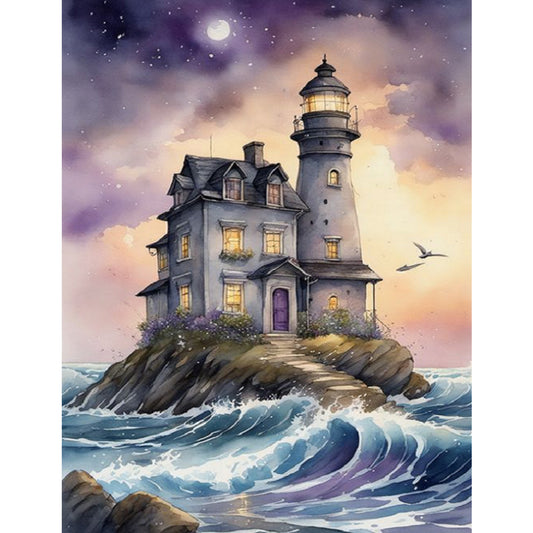 Seaside Lighthouse - Full Square Drill Diamond Painting 30*40CM
