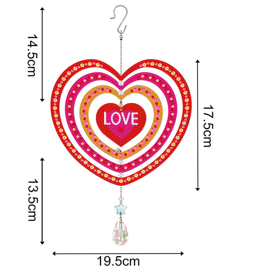 Suncatcher Diamond Painting Hanging Sign Christmas Home Windows Decor (Love)