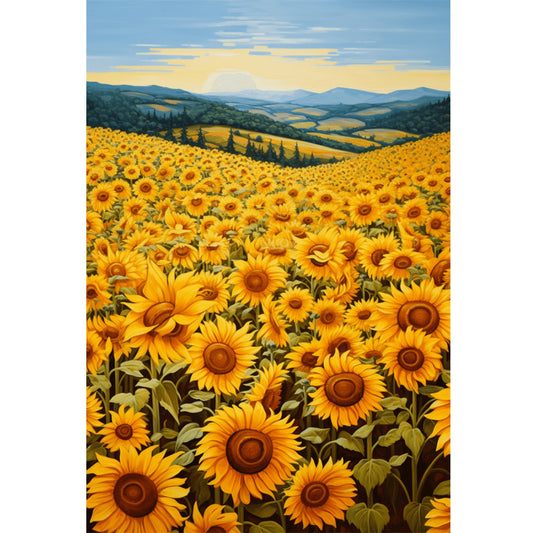 Sunflower Flower Field - 11CT Stamped Cross Stitch 40*60CM