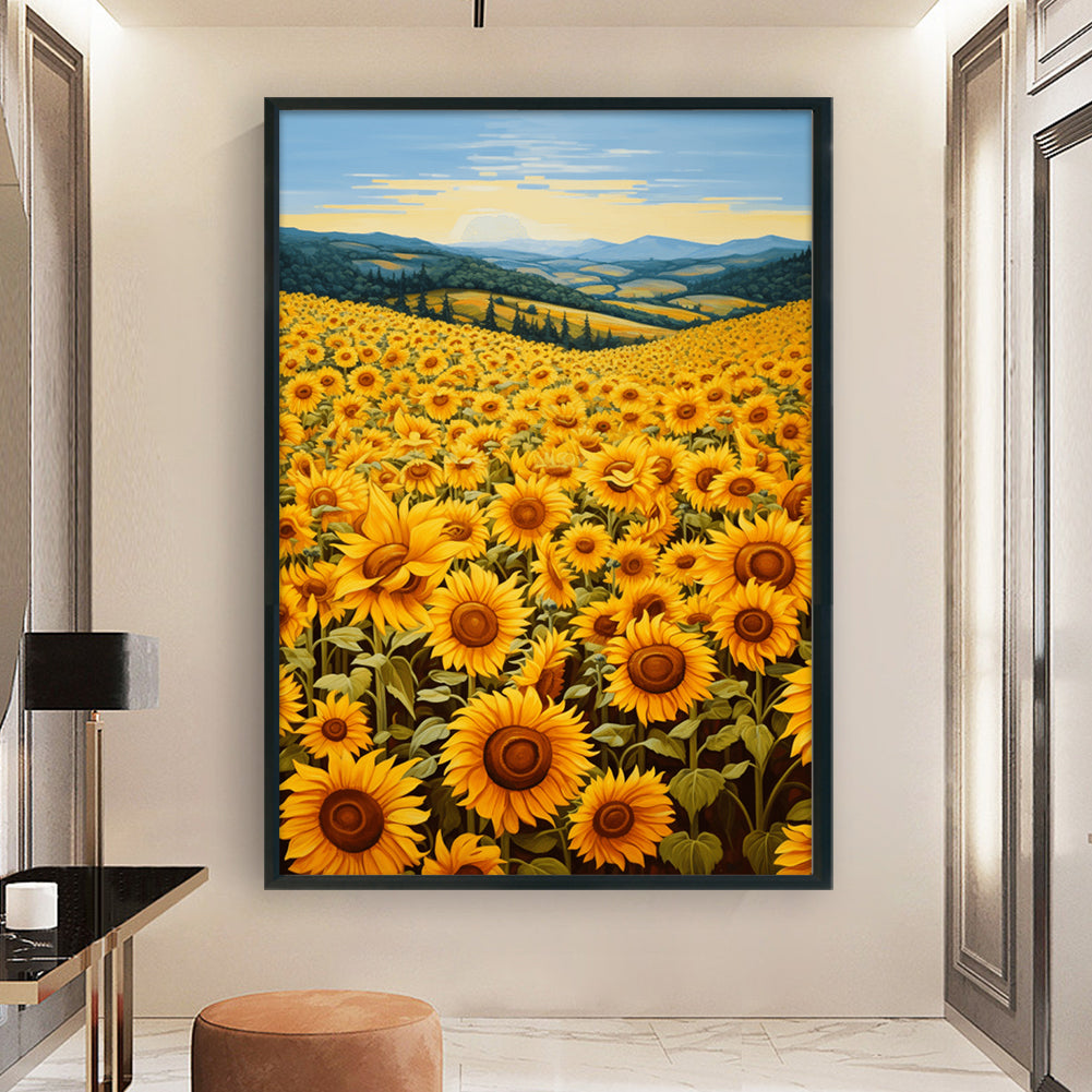 Sunflower Flower Field - 11CT Stamped Cross Stitch 40*60CM