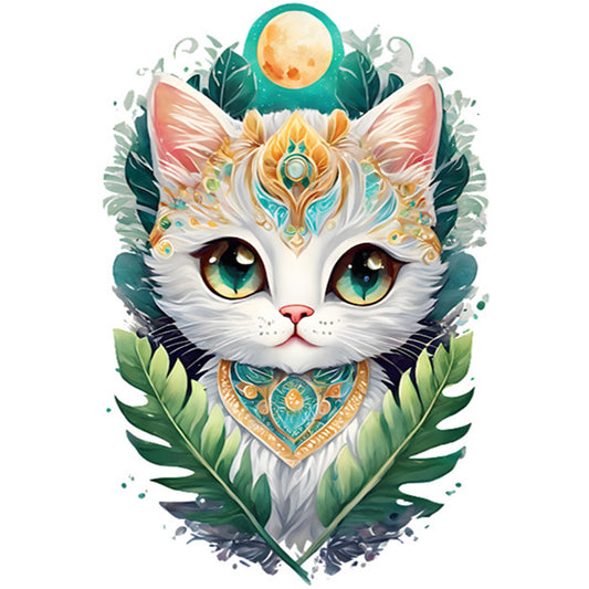 Flowers And Cat - 18CT Stamped Cross Stitch 30*45CM