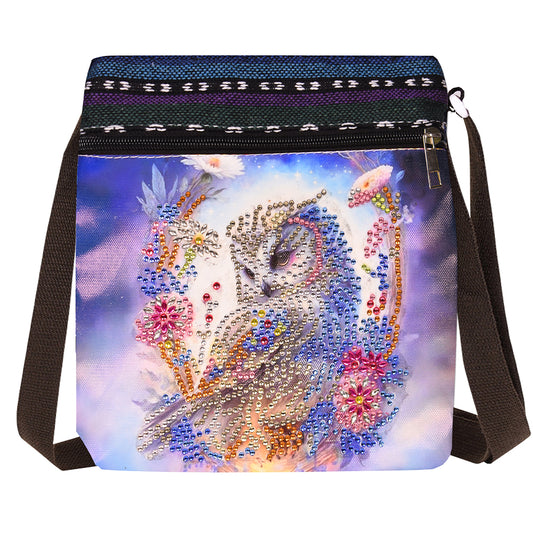 Special Shaped Diamond Painting Tote Bag for Adults Home Organizer (Owl)