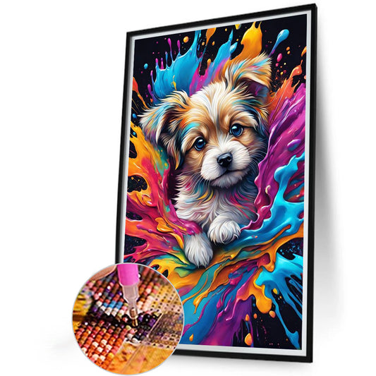 Color Paint Dog - Full Round Drill Diamond Painting 40*60CM