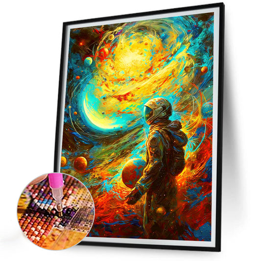 Planets And Astronauts - Full Round Drill Diamond Painting 30*40CM