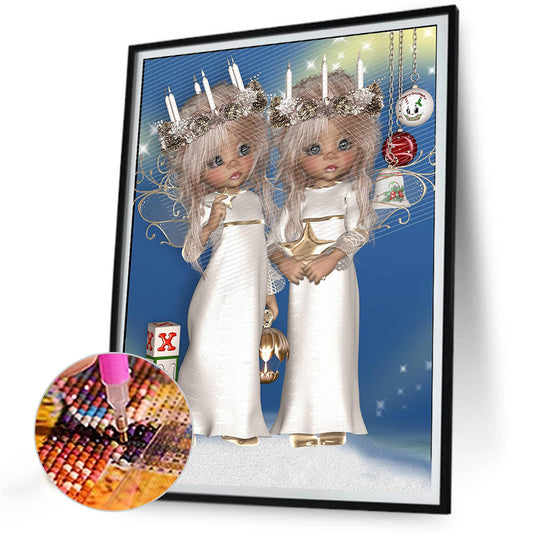 Big Eyed Doll - Full Round Drill Diamond Painting 30*40CM