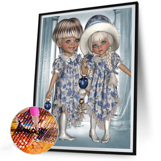 Big Eyed Doll - Full Round Drill Diamond Painting 30*40CM