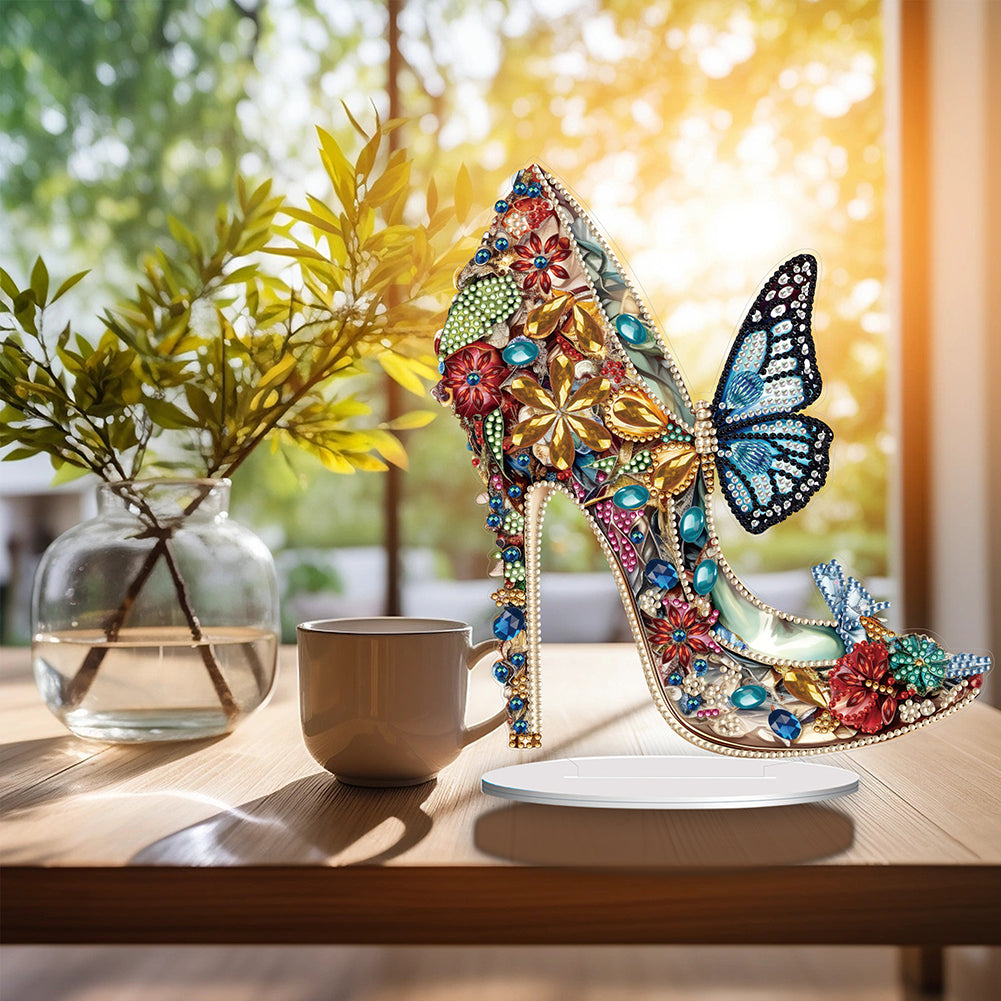 Diamond Painting Tabletop Ornaments for Office Desktop Decor (Jeweled Heels #5)