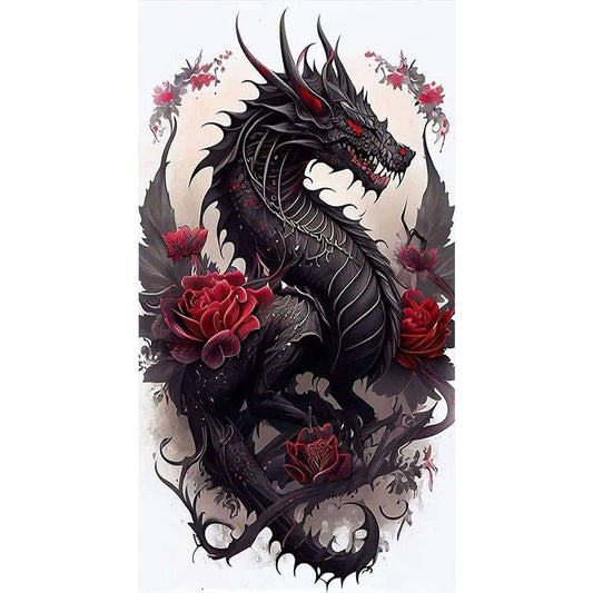 Dragon And Rose - 11CT Stamped Cross Stitch 40*70CM