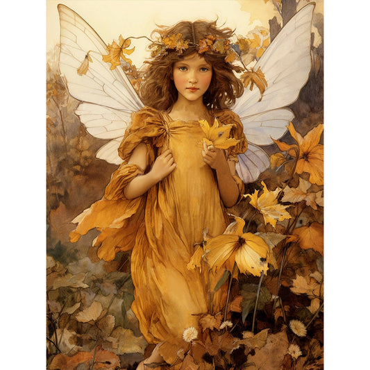 Fallen Leaf Elf Girl - 11CT Stamped Cross Stitch 50*65CM