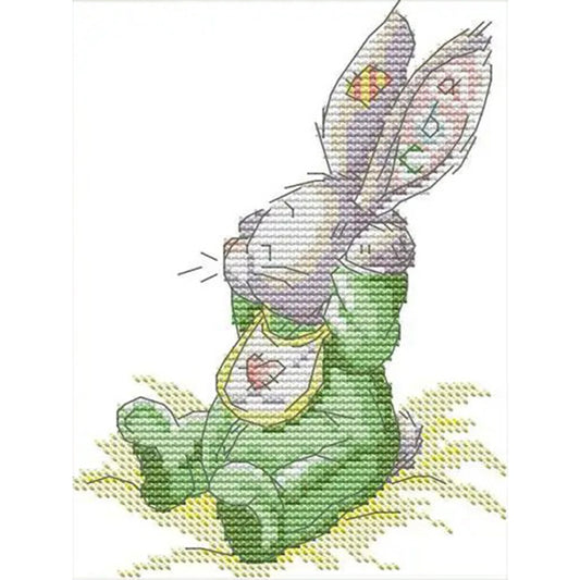 Patch Rabbit(1) - 14CT Stamped Cross Stitch 15*20CM