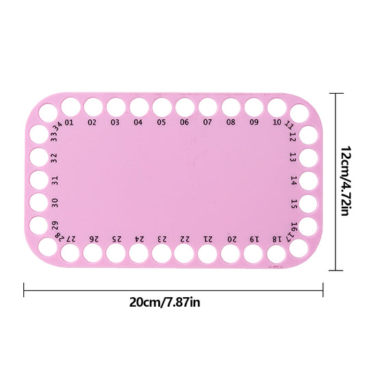 Embroidery Thread Organizer Cards 34 Positions for Cross Stitch 20x12cm (Pink)