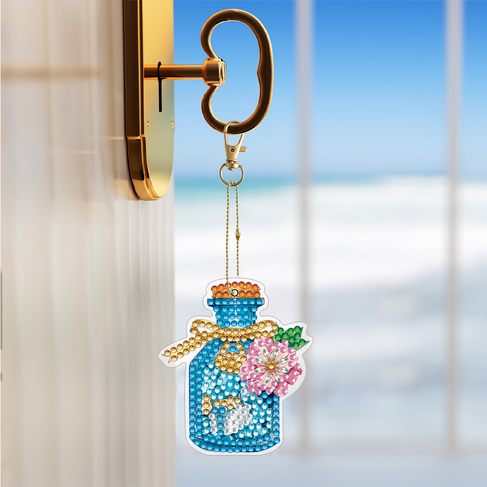 6PCS Double Sided Special Shape Diamond Painting Keychain (Perfume Bottle)