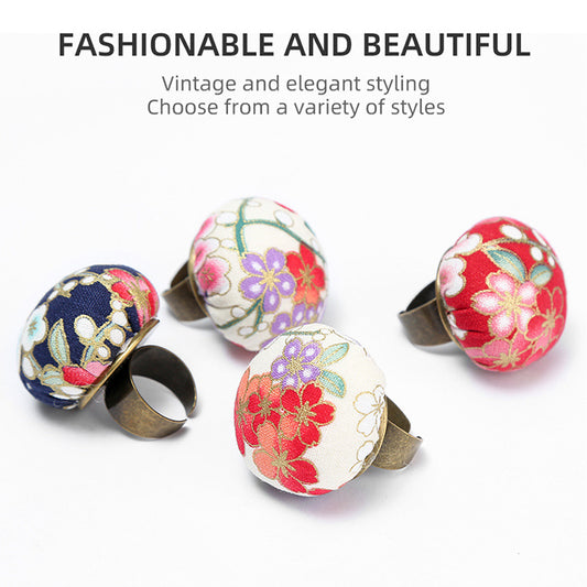 Adjustable Finger Ring Pincushion Sewing Needle Cushion for Needlework 3.6cm
