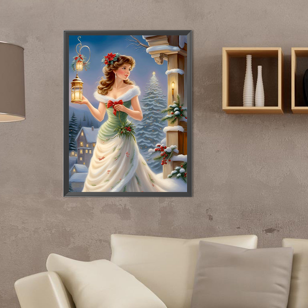 Santa Girl - Full Round Drill Diamond Painting 30*40CM