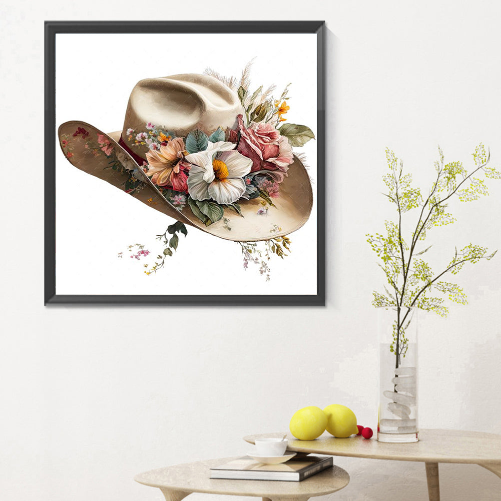 Flower Hat - Full Round Drill Diamond Painting 30*30CM
