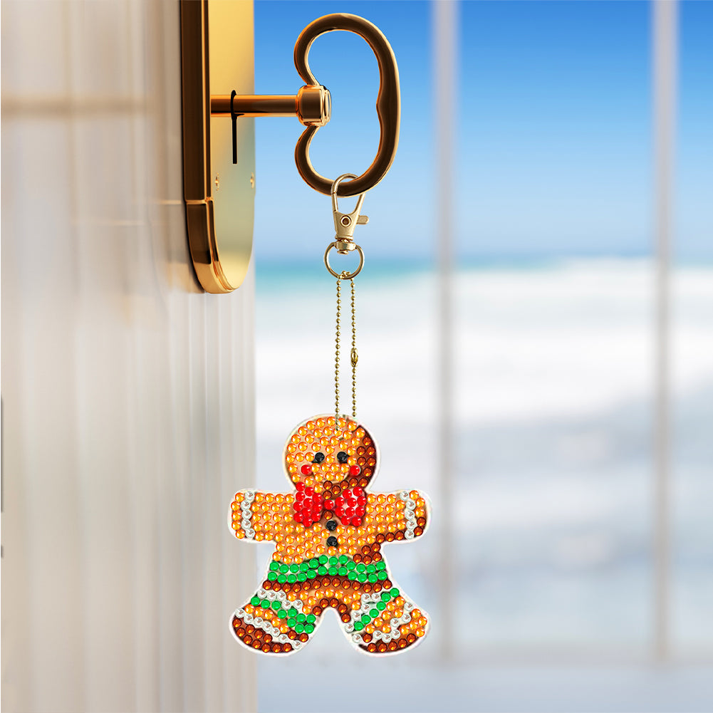 12PCS Double Sided Diamond Painting Keychain for Xmas Decor (Christmas Gadgets)
