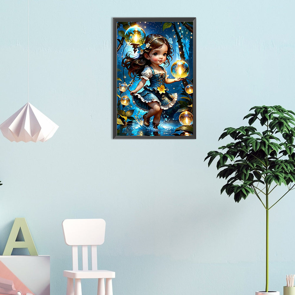 Wishing Star Girl - Full Round Drill Diamond Painting 30*45CM